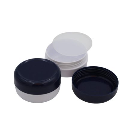40 ml White - navy blue plastic jar (PS) - 50 pcs / pack