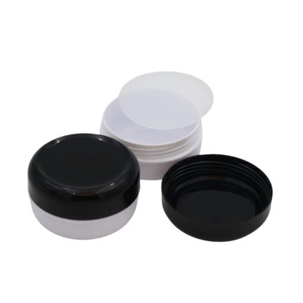 40 ml White - black plastic jar (PS) - 50 pcs / pack