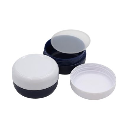 40 ml Navy blue - white plastic jar (PS) - 50 pcs / pack
