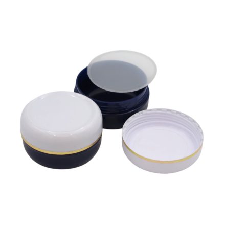 40 ml Navy blue - white gold striped plastic jar (PS) - 50 pcs / pack