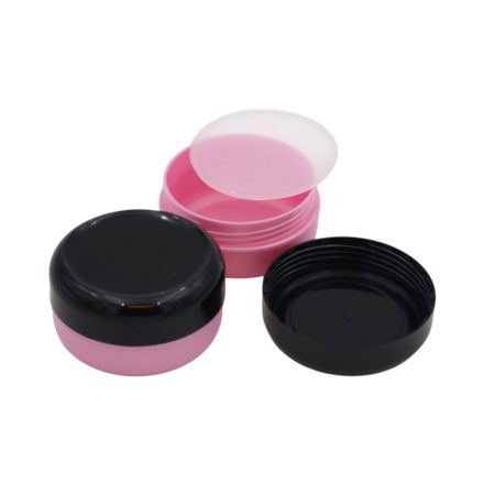 40 ml Pearl pink - black plastic jar (PS) - 50 pcs / pack