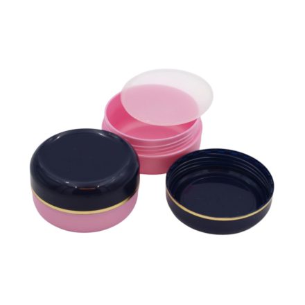 40 ml Pearl pink - navy blue plastic jar with gold stripes (PS) - 50 pcs / pack