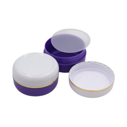 40 ml Purple - white gold striped plastic jar (PS) - 50 pcs / pack