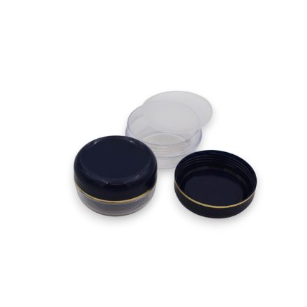 40 ml Clear - navy blue gold striped plastic jar (tr.PS - PS) - 50 pcs / pack