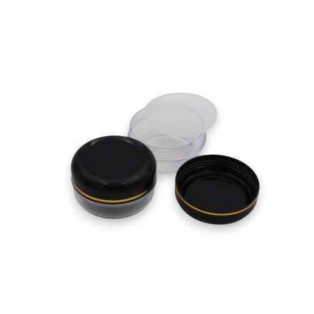 40 ml Clear - black gold striped plastic jar (tr.PS - PS) - 50 pcs / pack