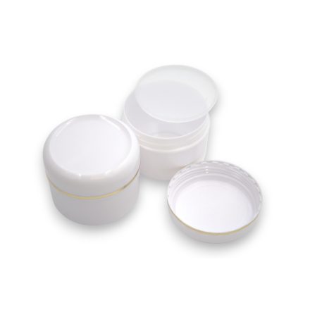 75 ml White - white golden striped jar (PP) - 50 pcs / pack