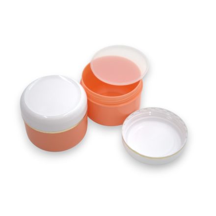 75 ml Peach - white golden striped jar (PP) - 50 pcs / pack