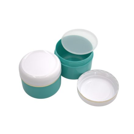 75 ml Dark green - white golden striped  jar (PP) - 50 pcs / pack