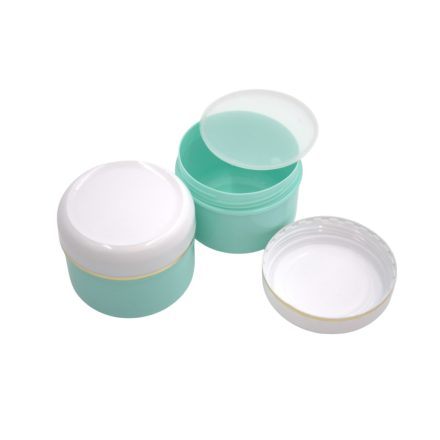 75 ml Light green - white golden striped jar (PP) - 50 pcs / pack