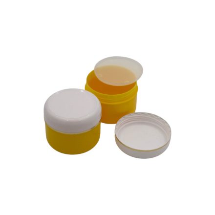 75 ml Lemon yellow - white golden striped jar (PP) - 50 pcs / pack