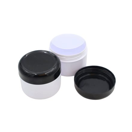 75 ml White - black  jar (PS) - 50 pcs / pack