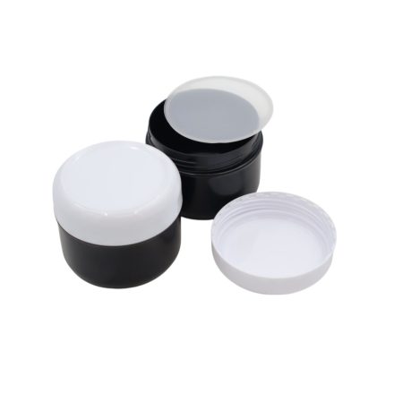 75 ml Black - white plastic jar (PS) - 50 pcs / pack