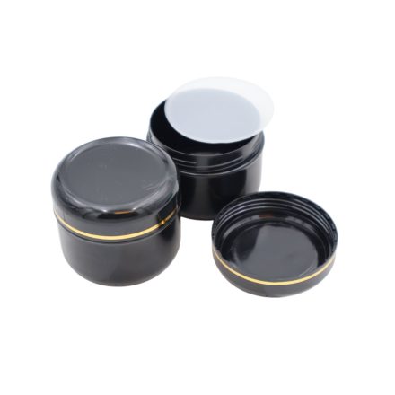 75 ml Black - black gold striped jar (PS) - 50 pcs / pack