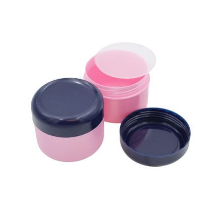 75 ml Pearl pink - navy blue plastic jar (PS) - 50 pcs / pack