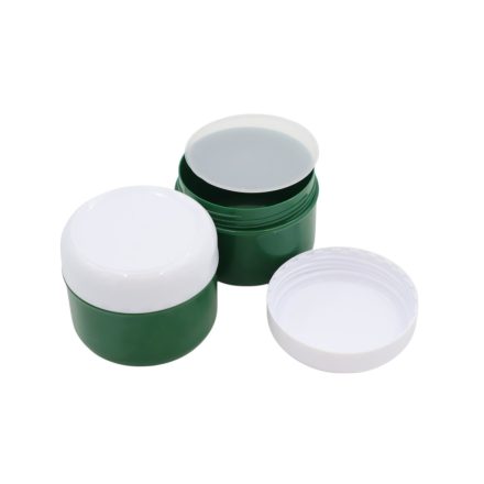 75 ml Poison green - white plastic jar (PS) - 50 pcs / pack