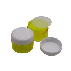 75 ml Citromsárga - fehér műanyag  tégely (tr.PS - PS) - 50 db / csomag