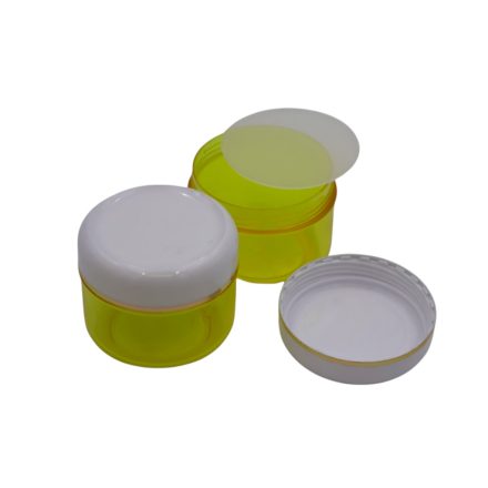 75 ml Lemon yellow - white gold striped jar (tr.PS - PS) - 50 pcs / pack