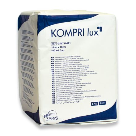 KOMPRI lux - nem steril gézlapok, 10 cm x 10 cm (100 db / csomag)
