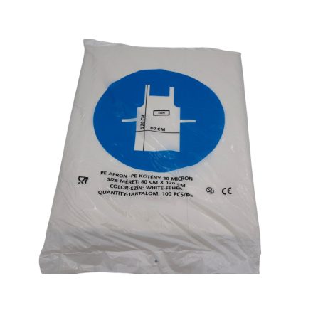 Polyethylene Apron - White, 80x125 cm