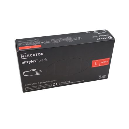 Mercator Nitrylex Black Examination and Protective Gloves - powder-free - L