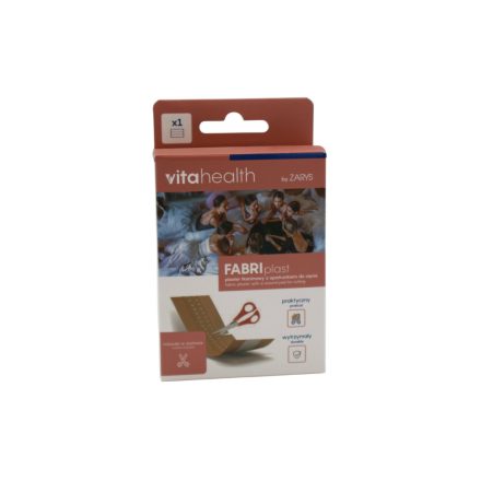 Vitahealth FABRIplast sebtapasz - ollóval - 6 cm x 1 m